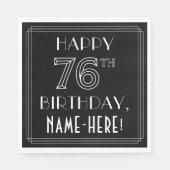 GLÜCKLICHER 76. GEBURTSTAG; Art-Déco-Stil; Individ Serviette (Vorderseite)