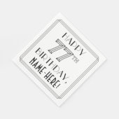 GLÜCKLICHER 77. GEBURTSTAG; Art-Déco-Stil; Individ Serviette (Ecke)