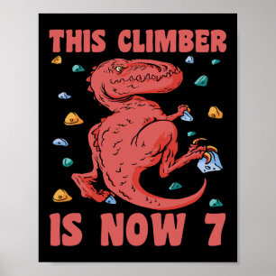 Glücklicher 7. Geburtstag 7-jähriger Kletterer Kle Poster