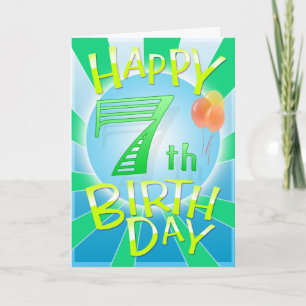 Glücklicher 7. Geburtstag Karte