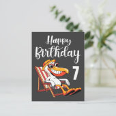 glücklicher 7. Geburtstag Postkarte (Stehend Vorderseite)
