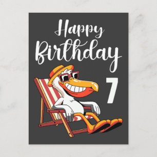 glücklicher 7. Geburtstag Postkarte