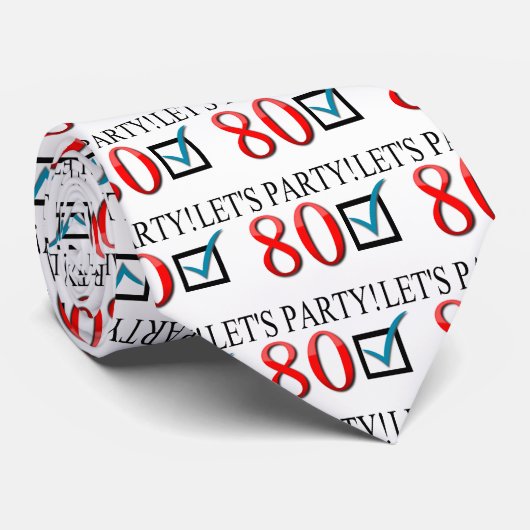 Glücklicher 80. Geburtstag Krawatte (Gerollt)