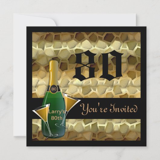 GLÜCKLICHER 80. Geburtstag POPULAR Party Einladung (Vorderseite)