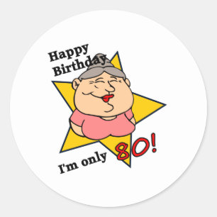 Glücklicher 80. Geburtstag Runder Aufkleber