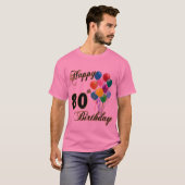 Glücklicher 80. Geburtstags-T - Shirt (Vorne ganz)