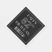 GLÜCKLICHER 82. GEBURTSTAG; Art-Déco-Stil; Individ Serviette (Ecke)