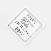 GLÜCKLICHER 82. GEBURTSTAG; Art-Déco-Stil; Individ Serviette (Ecke)