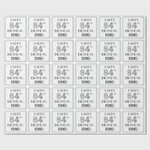 GLÜCKLICHER 84. GEBURTSTAG; Art-Déco-Stil; Individ Geschenkpapier
