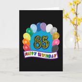 Glücklicher 85. Geburtstag mit Ballonen Karte (Gelbe Blume)