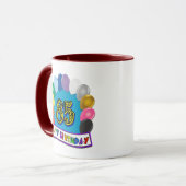 Glücklicher 85. Geburtstag mit Ballonen Tasse (Vorderseite Links)