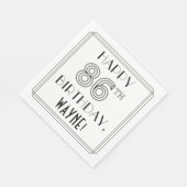 GLÜCKLICHER 86. GEBURTSTAG; Art-Déco-Stil; Individ Serviette (Ecke)