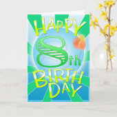 Glücklicher 8. Geburtstag Karte (Gelbe Blume)