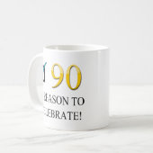 Glücklicher 90. Geburtstag Kaffeetasse (Vorderseite Links)