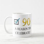 Glücklicher 90. Geburtstag Kaffeetasse (Links)