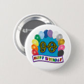 Glücklicher 90. Geburtstag mit Ballonen Button (Vorne & Hinten)