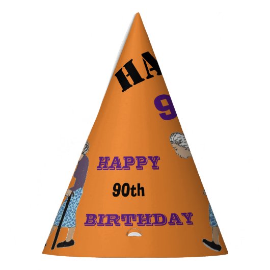 GLÜCKLICHER 90. GEBURTSTAG PARTYHÜTCHEN (Links)