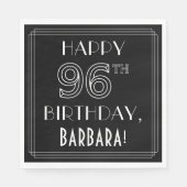 GLÜCKLICHER 96. GEBURTSTAG; Art-Déco-Stil; Individ Serviette (Vorderseite)