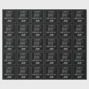 GLÜCKLICHER 98. GEBURTSTAG; Art-Déco-Stil mit Indi Geschenkpapier