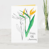 Glücklicher 9. Geburtstag des Paradieses Karte (Vorderseite)