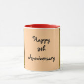Glücklicher 9. Jahrestag Tasse (Zentrum)