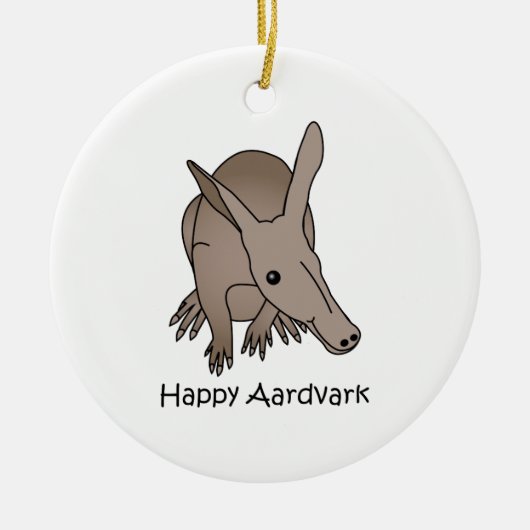 Glücklicher Aardvark Keramikornament (Vorne)