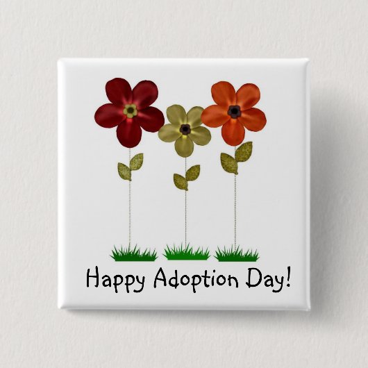 glücklicher Adoptionstagesknopf Button (Vorderseite)
