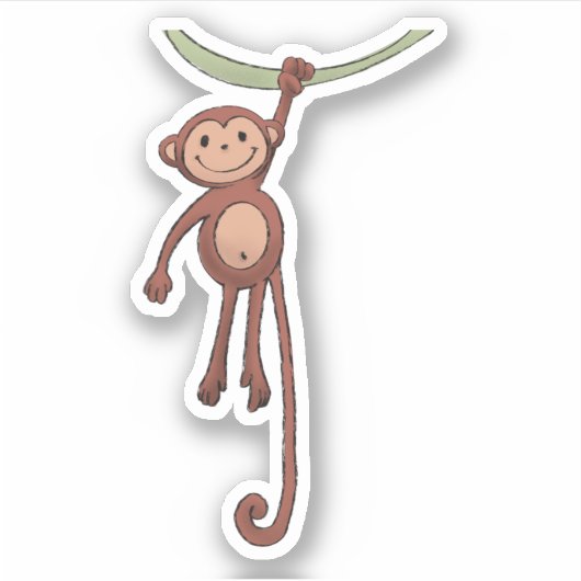 glücklicher Affe Aufkleber (Vorderseite)
