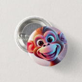 Glücklicher Affe Dschungel Vibes Button (Vorne & Hinten)