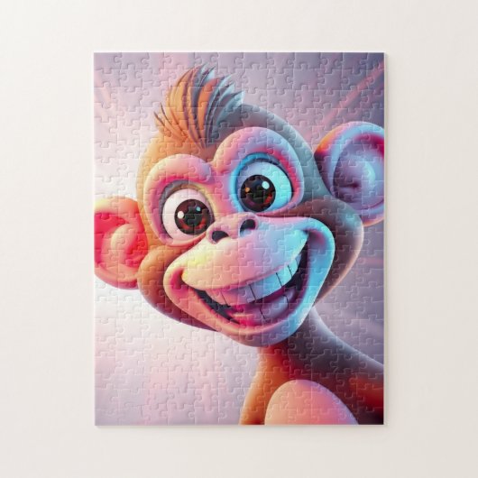 Glücklicher Affe Dschungel Vibes Puzzle (Vertikal)