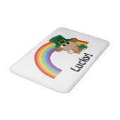 Glücklicher Affe-Kobold Badematte (Schrägansicht)