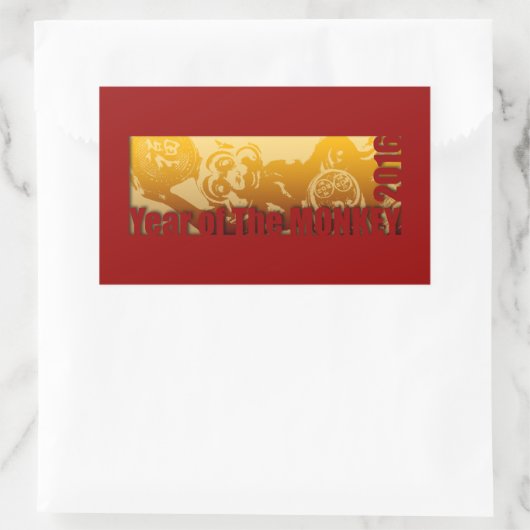 Glücklicher Affenjahr 2016 Vertikaler Sticker 2 (Tasche)