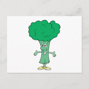 glücklicher alberner Brokkoli Cartoon Postkarte