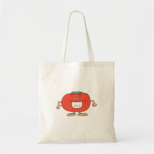 glücklicher alberner Tomaten-Cartoon Tragetasche