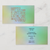 Glücklicher als ein Einhorn, das Kuchen auf einem Visitenkarte (Vorne/Hinten)