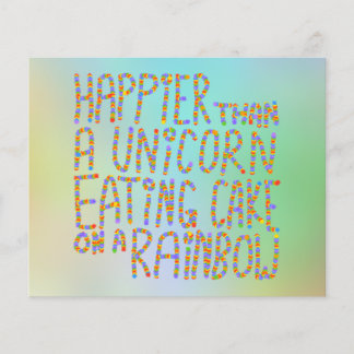 Glücklicher als ein Einhorn, der auf einem Regenbo