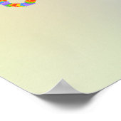 Glücklicher als ein Einhorn, der auf einem Regenbo Poster (Ecke)