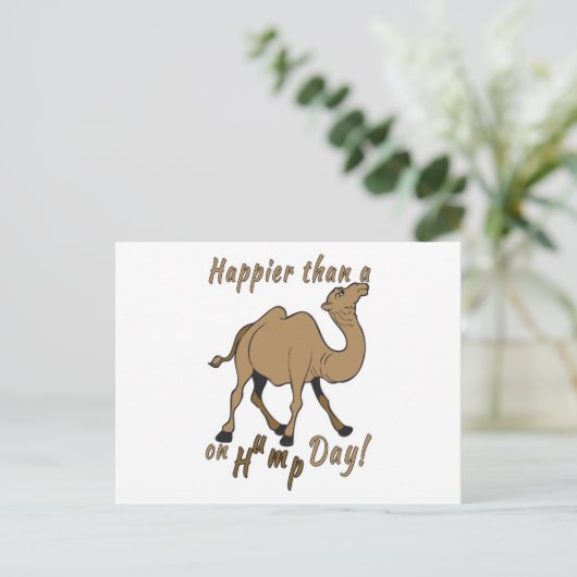 Glücklicher als ein Kamel am Hump Day Postkarte (Stehend Vorderseite)