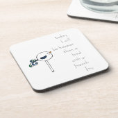 glücklicher als ein Vogel mit französischer Faust Getränkeuntersetzer (Linke Seite)