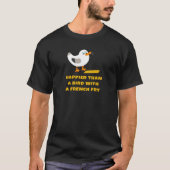 glücklicher als ein Vogel mit Pommes-Frites T-Shirt (Vorderseite)