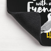 Glücklicher als eine Möwe mit französischer Fry -  Mousepad (Ecke)