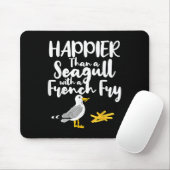 Glücklicher als eine Möwe mit französischer Fry -  Mousepad (Mit Mouse)