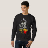Glücklicher als eine Möwe mit französischer Fry Sweatshirt (Vorne ganz)