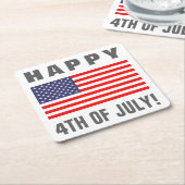 Glücklicher am 4. Juli Papiergetränk-Untersetzer Rechteckiger Pappuntersetzer (angewinkelt)