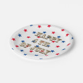 Glücklicher amerikanische Unabhängigkeitstag, gold Pappteller (Schrägansicht)