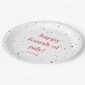 Glücklicher Amerikanische Unabhängigkeitstag mit N Pappteller (Schrägansicht)