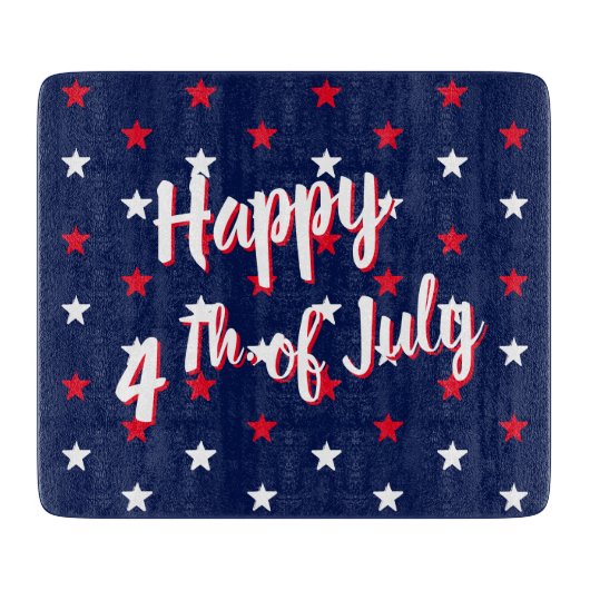 Glücklicher amerikanische Unabhängigkeitstag, rot- Schneidebrett (Vorderseite)