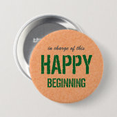 Glücklicher Anfang Button (Vorne & Hinten)