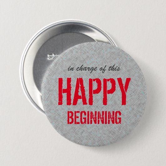 Glücklicher Anfang-optimistisches Zitat Button (Vorne & Hinten)