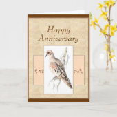 Glücklicher Anniversary Mourning Dove, Turtle Dove Karte (Gelbe Blume)